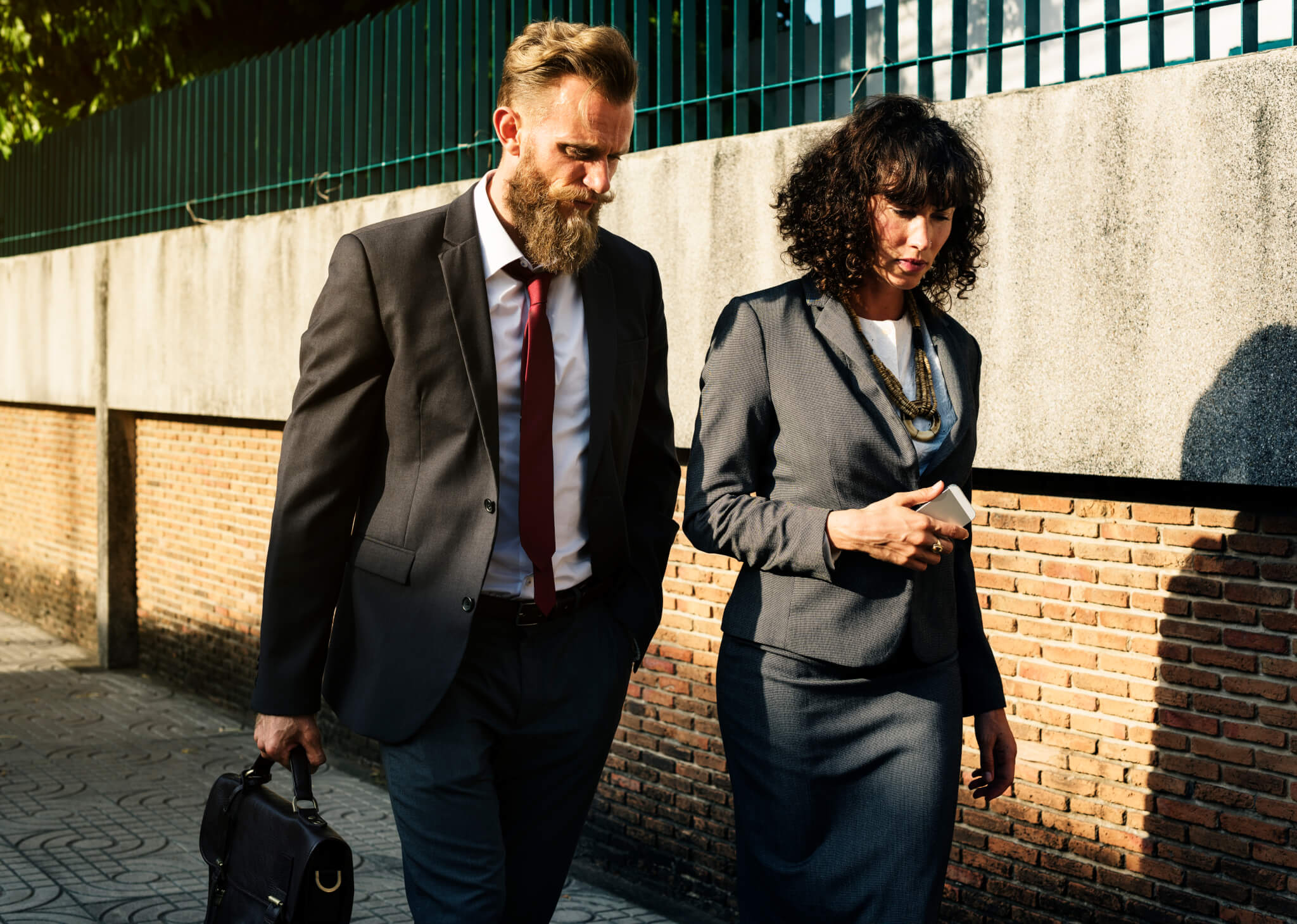 Business people walking together in the city