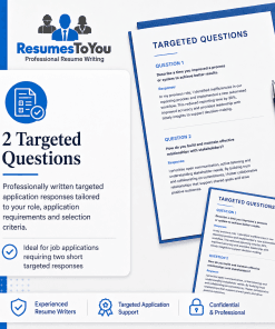 2 targeted questions writing service by Resumes To You