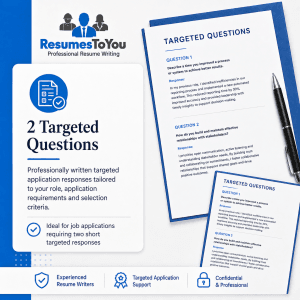 2 targeted questions writing service by Resumes To You