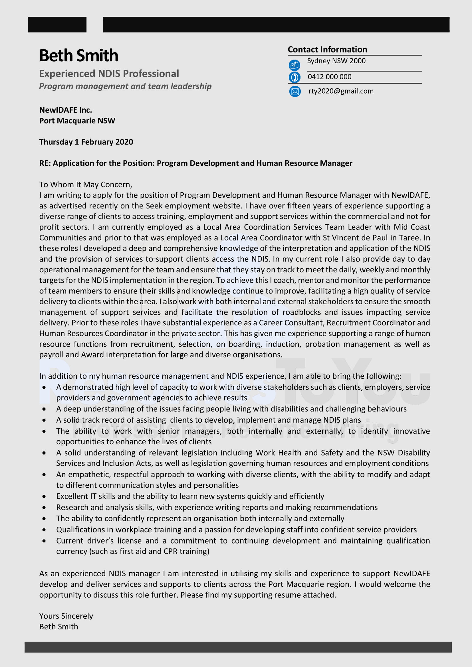 Cover Letter Writing Services Sydney, Australia-Resume To ... (1654 x 2339 Pixel)