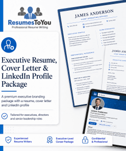 Executive resume cover letter and LinkedIn profile Australia package from Resumes To You