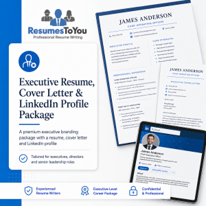 Executive resume cover letter and LinkedIn profile Australia package from Resumes To You