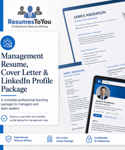 Management resume cover letter and LinkedIn profile Australia package from Resumes To You
