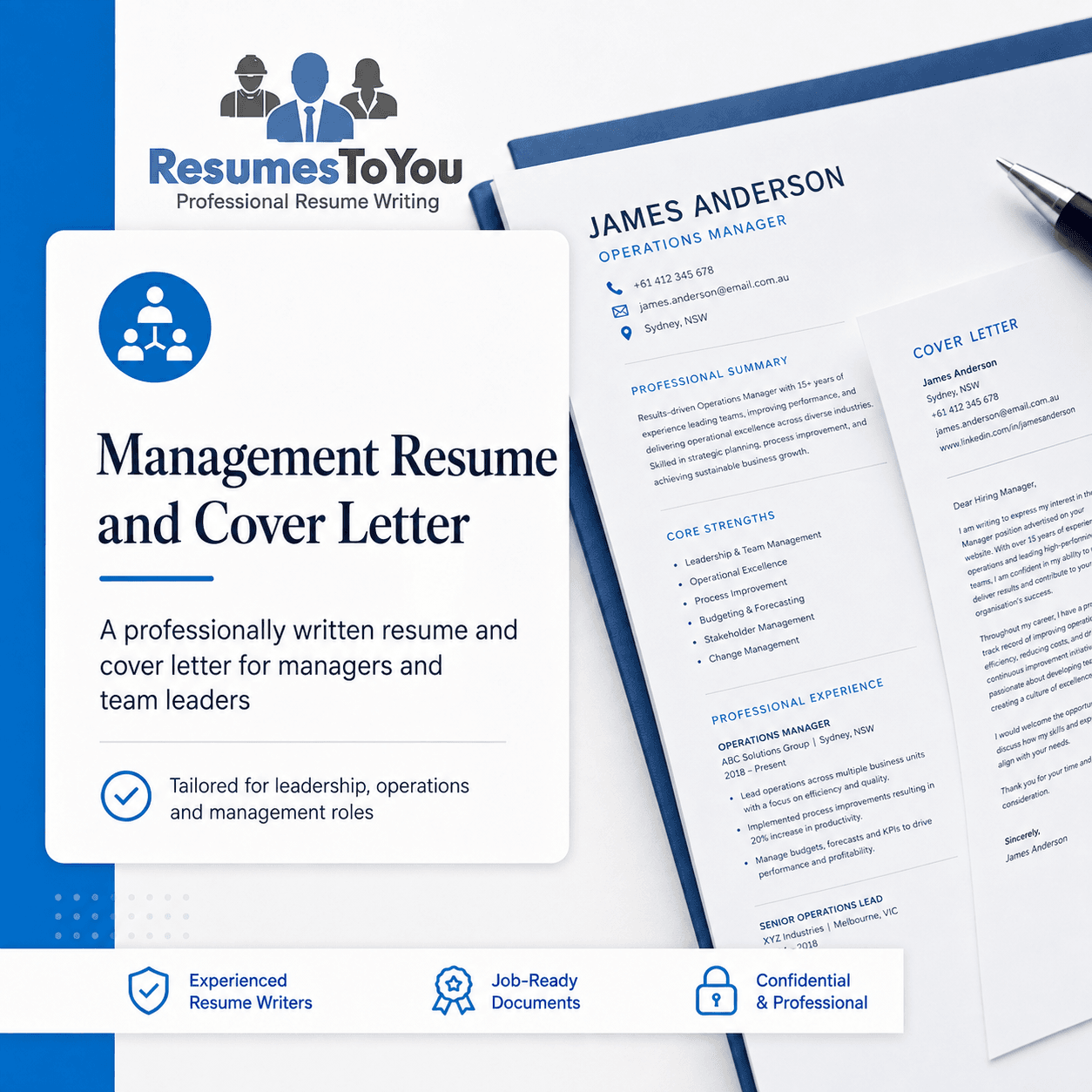 Management resume and cover letter service Australia by Resumes To You