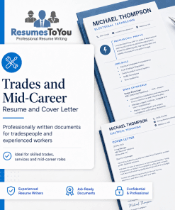 Trades and mid-career resume and cover letter service Australia by Resumes To You