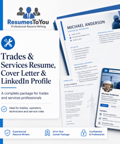 Trades resume cover letter and LinkedIn profile Australia package by Resumes To You