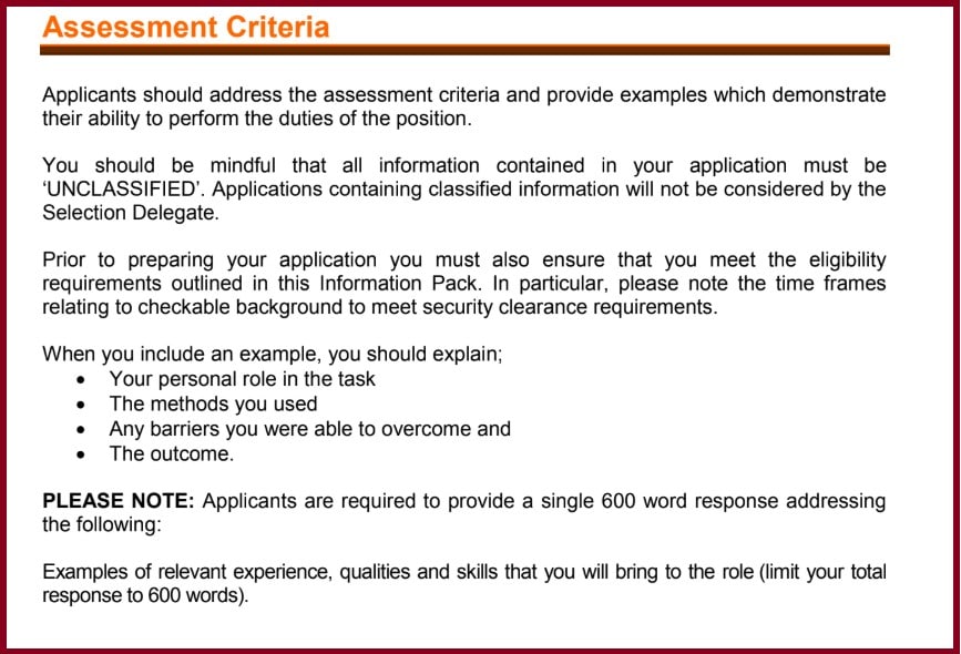 thesis selection criteria