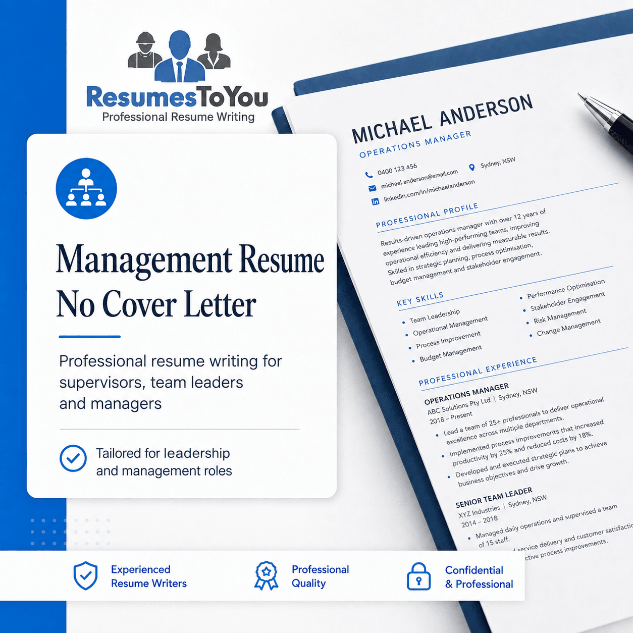 Management resume writing service Australia by Resumes To You